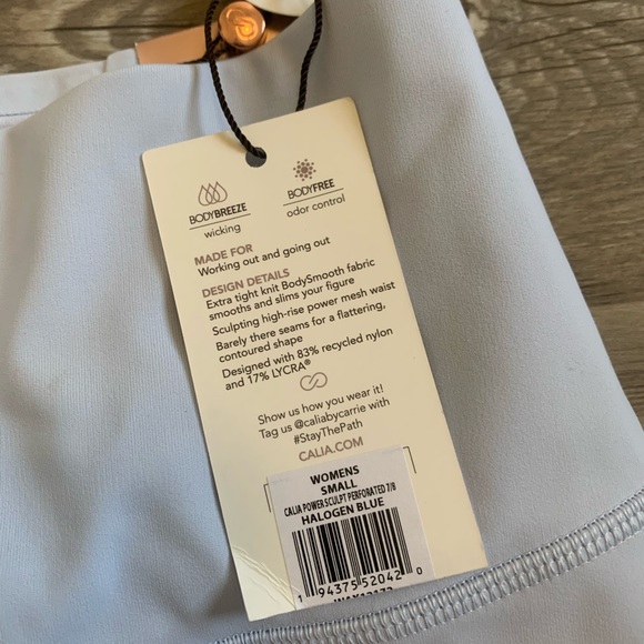 Calia Power Sculpt Perforated High Rise Leggings - 7/8 length - Halogen Blue - Picture 4 of 6